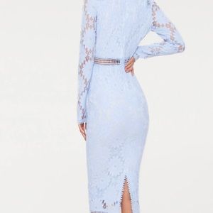 Prettylittlething laced dress baby blue